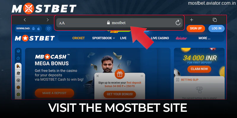 Visit Mostbet or download the app